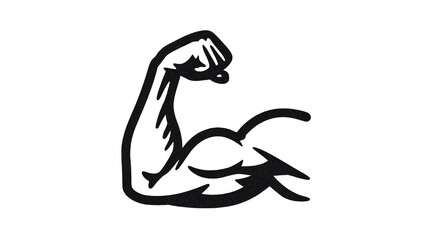 Muscle arm symbol illustration strength fitness and bodybuilding concept