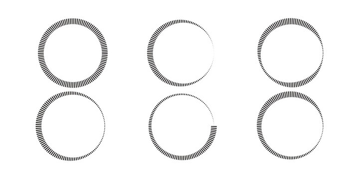 Simple gray frame border circles on white background, abstract design element with copy space