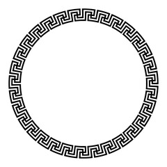 Thin Geometric Greek Circular Frame Ornament