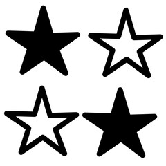 Obraz premium Star Silhouette of the falling of Comets, Meteorites, Asteroids, the sparks of fireworks. Vector design elements isolated on white background