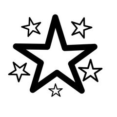 Star Silhouette of the falling of Comets, Meteorites, Asteroids, the sparks of fireworks. Vector design elements isolated on white background