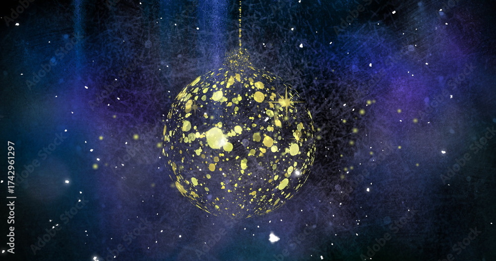 Canvas Prints glowing particles forming sphere image over cosmic background
