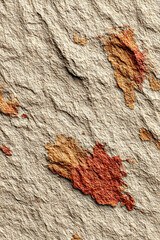 Abstract rustic paper texture background with rough, granular surface and irregular earthy red-brown patches. The distressed aesthetic is perfect for website backgrounds, presentations, and graphic
