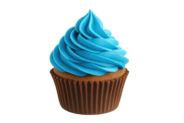 Cupcake with blue frosting representing sweet celebratory treats