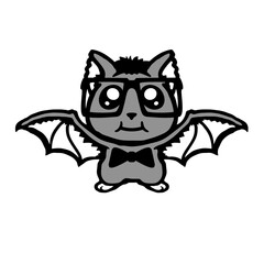 Cute Nerd Bat Glasses Bow Tie Halloween Geek