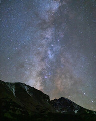 starry night sky in the mountains