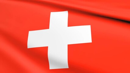flag of switzerland waving in the wind - Powered by Adobe