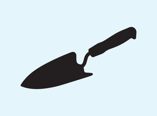 Minimalist Hand Trowel Silhouette Representing Gardening and Cultivation

