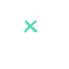 Green Cross Mark Icon on White Background