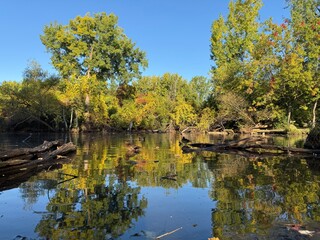 Autumn lake in Quebec, Canada
