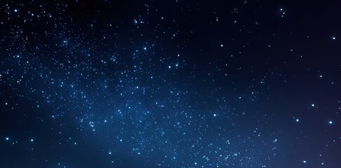 Naklejka premium Blue Starry Sky with Glowing Stars in Deep Space. Abstract Cosmic Background for Sci-Fi, Digital Art, and Space Exploration Projects.