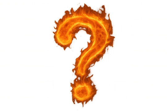 Burning question mark symbol concept, representing doubt, risk, challenge, query, emergency, urgency, brainstorming or ideas - Powered by Adobe