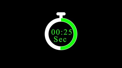 Digital stopwatch showing 50 seconds with green progress indicator