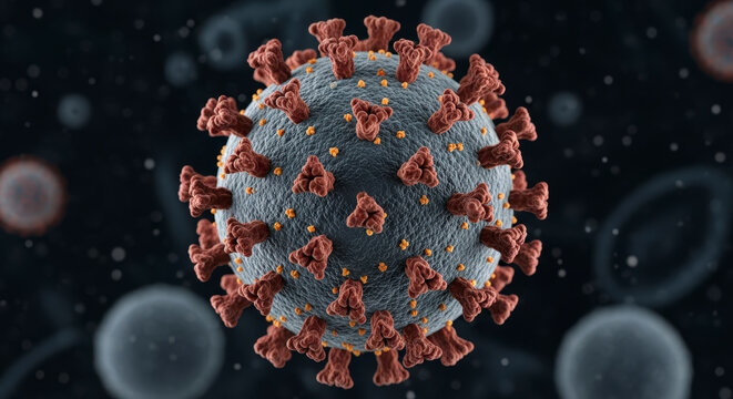 Microscopic View of a Severe Acute Respiratory Syndrome Coronavirus 2