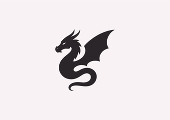 A simple silhouette logo of a dragon, representing strength, mystery, and timeless legend