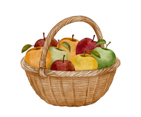 A Colorful Basket Full of Fresh and Delicious Apples Perfect for Autumn Home Decor