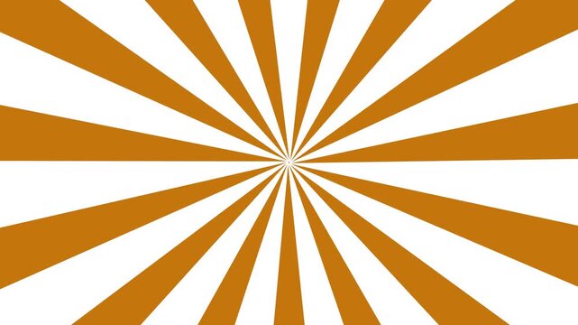 Abstract retro-style rotating striped rays forming a vibrant sunburst pattern. Pop art-inspired Mustard and white tones ideal for motion design and visual effects.