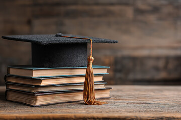 A graduation cap resting on a wooden bench, symbolizing academic success with a soft background. wellbeing guides.