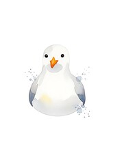 Cute White Seagull Illustration.