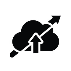 Cloud upload icon with arrow pointing upwards