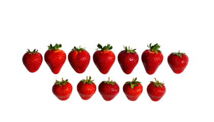 Juicy strawberry pattern duo set isolated on transparent background
