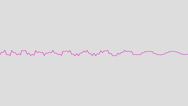Pink sound wave visualization on a light gray background with copy space Keywords: sound wave, audio visualization, waveform, pink, gray, background, digital, sound, music, equalizer, frequency