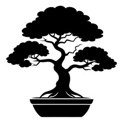Creative details bonsai Tree icon vector illustration	