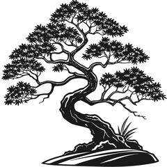 Creative details bonsai Tree icon vector illustration	