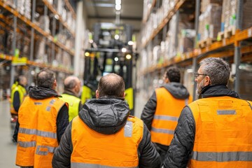 A logistics consultant directs the team in CO2 reduction efforts promoting a sustainable smart platform with electric vehicles to lower carbon emissions