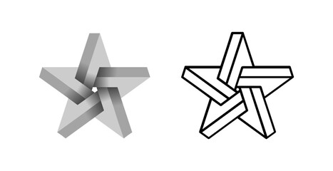 Impossible Star Optical Illusion Vector Illustration