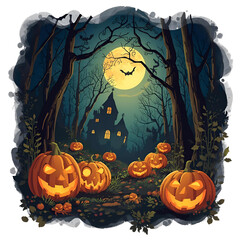Fototapeta premium halloween background with pumpkin