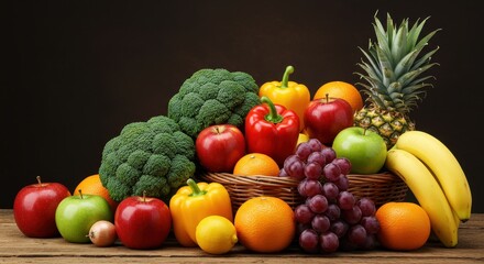 A colorful assortment of fresh fruits and vegetables
