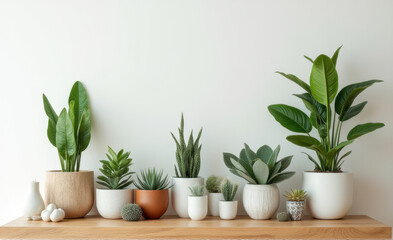 Fototapeta premium plants in pots on the table house plant appreciation day