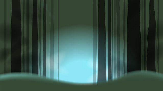 夜の深い森の背景(16:9)