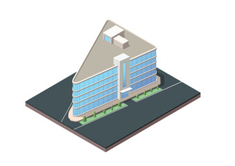 Isometric of a unique modern building