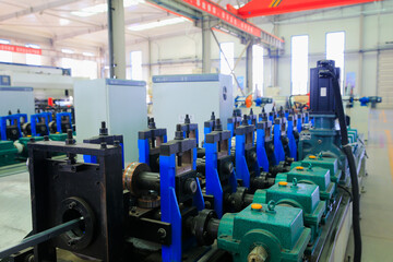 The bolts and nuts on the industrial equipment