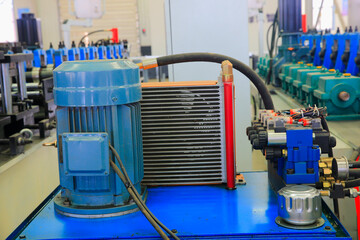 The bolts and nuts on the industrial equipment