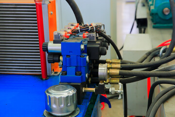 The bolts and nuts on the industrial equipment