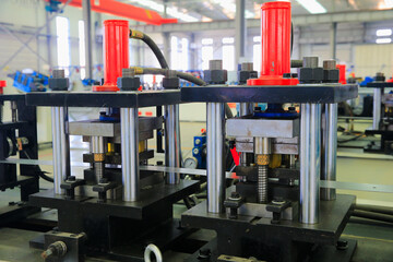 The bolts and nuts on the industrial equipment