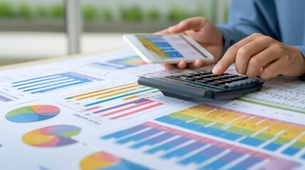 Analyzing financial reports office setting document and data analysis professional environment close-up view business insights