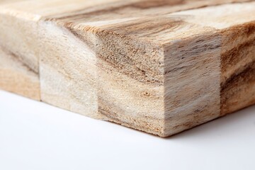 CloseUp of Textured Acacia Wood Block Revealing Grain and Pattern Details
