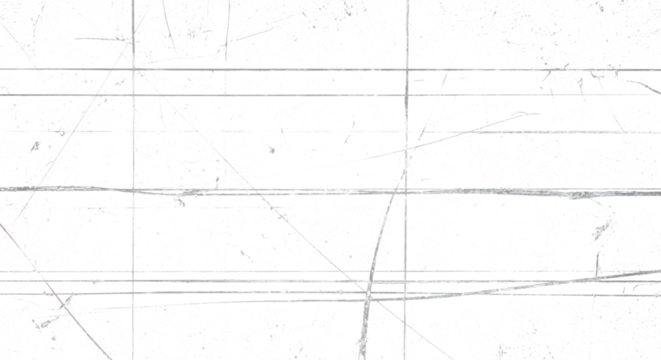 White scratched grunge background with horizontal and vertical lines texture isolated on transparent background
