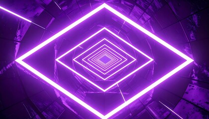 Purple neon tunnel with square frames