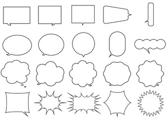 モノクロの吹き出し枠セット