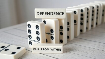 Dominos with Dependence Concept and Fall From Within Text