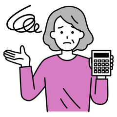 予算オーバーで困る年配の女性