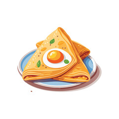vector pastry folded triangle with egg filling