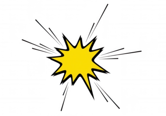 Yellow Starburst Explosion isolated on a transparent background