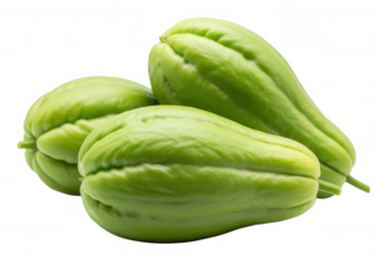 Green Chayote Squash isolated on a transparent background
