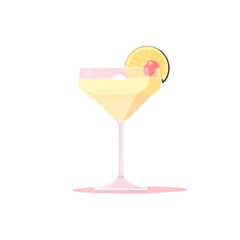Orange Cocktail Icon – Flat Vector Illustration for Web Design